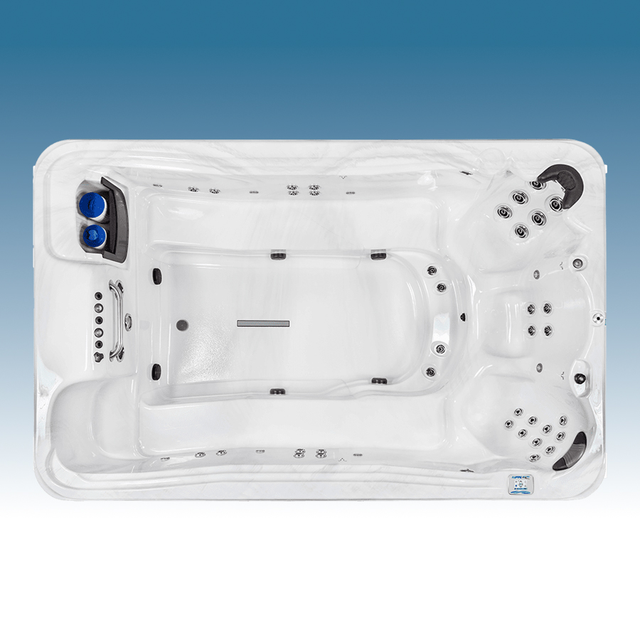 Active Plus EP-12 swim spa by Creative Hot Tub Designs featuring dual swim jet system, spacious interior, and hydrotherapy jets, ideal for aquatic workouts and relaxation in Reno NV and Sparks NV.